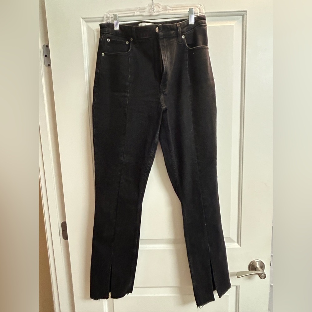 Abercrombie jeans, black flare with slit, 29 curve love